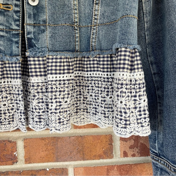 Anthropologie Pilcro and the Letterpress Eyelit Denim Jacket Size Medium - Picture 5 of 8